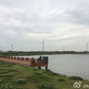 快乐的来到阳澄湖停在一家农家乐旁