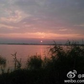 阳澄湖大码头日落美景