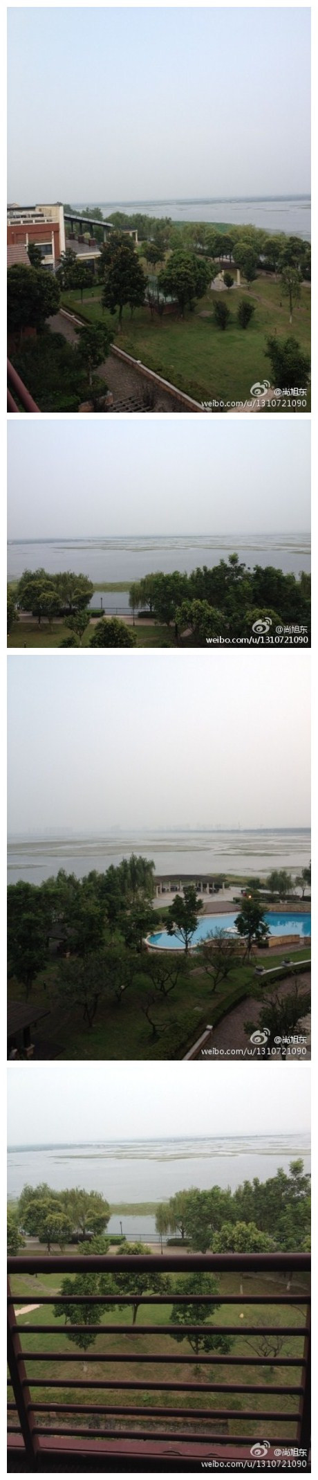 刚到达阳澄湖半岛酒店，䧃台正对着著名的大闸蟹产地阳澄湖