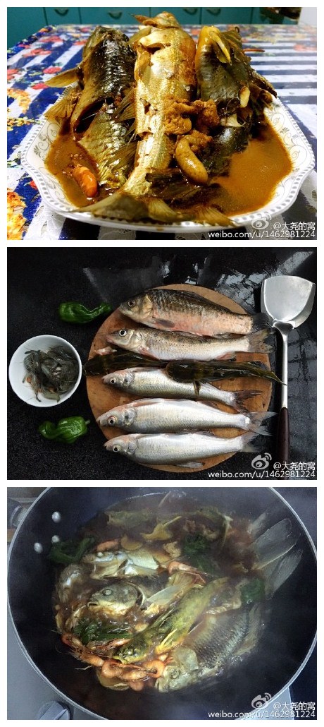 来自阳澄湖的小杂鱼，清洗后倒还养眼，入了锅，烹煮过后，看相就没了，不过味道还是不错的，那几只小虾，应该有增鲜的功效。