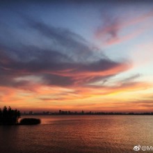 夕阳余晖～赶巧在阳澄湖畔…