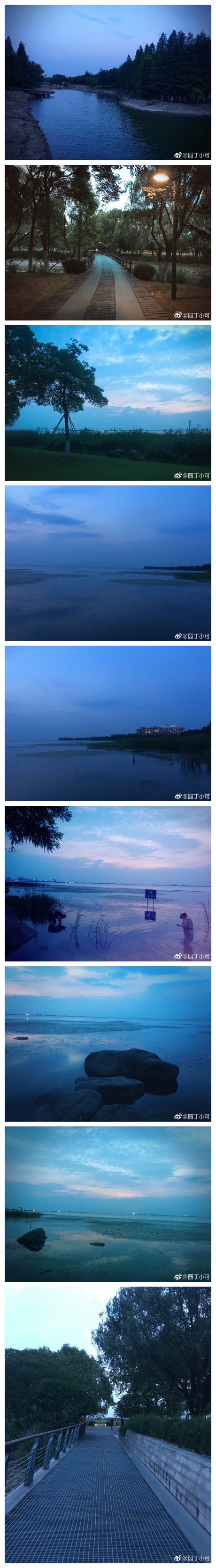 黄昏天明与天暗之间阳澄湖畔 ​