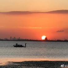 黄昏，阳澄湖。